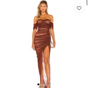 Dita Mesh Gown in Chocolate & Nude
Nookie